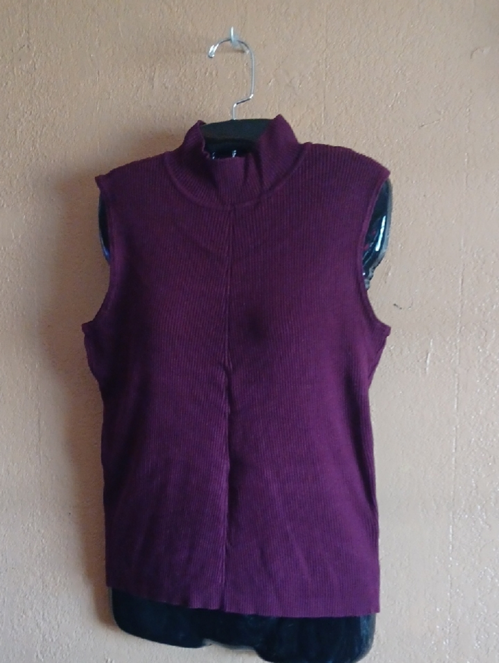 Cato Sleeveless Mock Neck Top in Deep Plum
